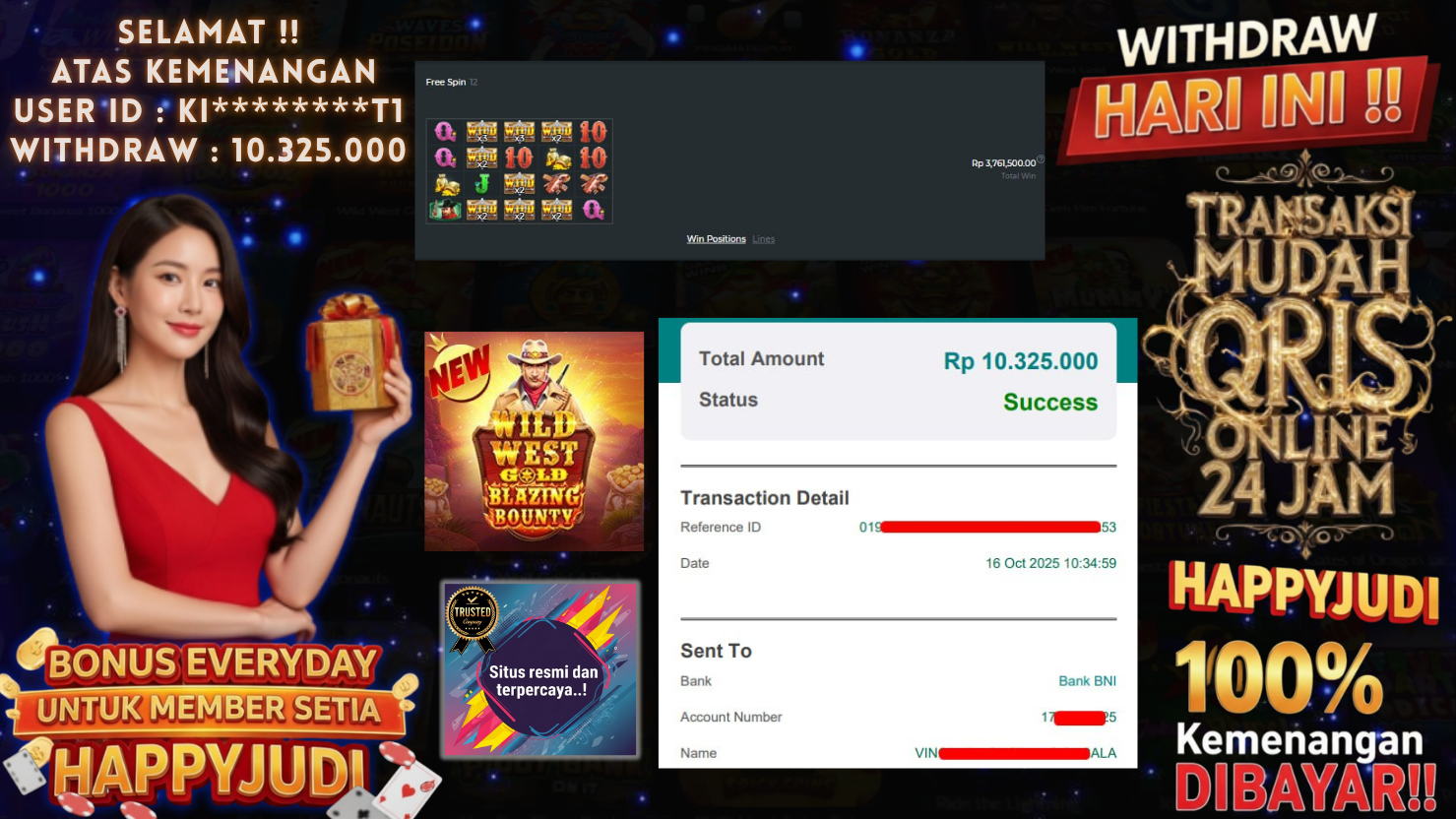 HAPPYJUDI JACKPOT SLOT WILD WEST GOLD BLAZING BOUNTY